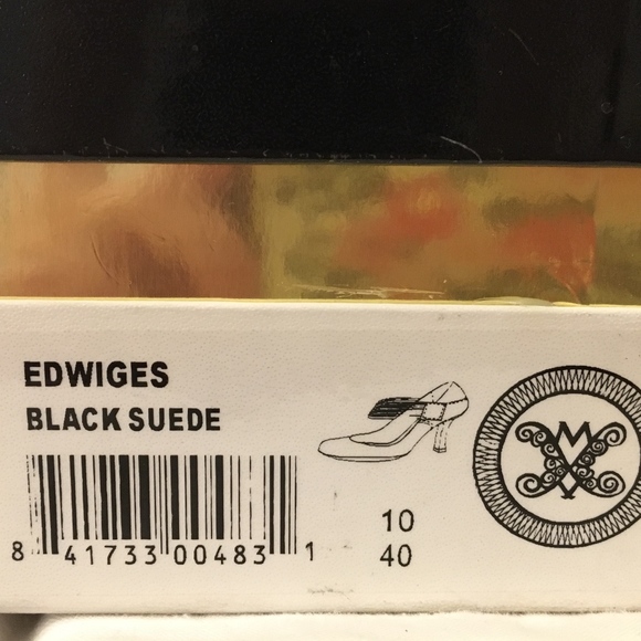 Modern Vintage Edwiges Art-Deco Black Suede Pumps - Picture 8 of 8